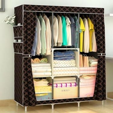 Imagem de Guarda Roupa Dobrável Organizador De Roupas Portátil com Ziper Armário de Roupa Multifuncional