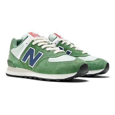 Imagem de New Balance Tênis infantil 574 V1 com cadarço, Verde ácido 359, 39