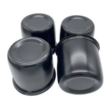 Imagem de AYZH Pacote com 4 Tampas Centrais de 3,31", Push Through para Rodas de Caminhão de Reboque, Aros de 3,31" de Furo Central, Aço Preto