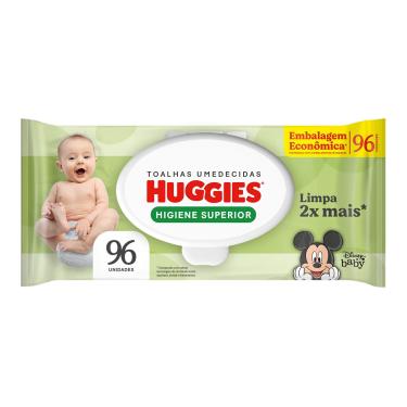 Imagem de Lenços Umedecidos Huggies Higiene Superior Limpa 2x Mais- 96 Unidades
