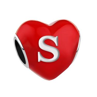 Imagem de JMQJewelry Berloques para pulseiras, letra S, alfabeto, pai, filha, compatível com pulseiras Pandora