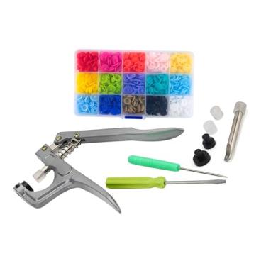 Imagem de 150 botões de pressão de metal + kit de ferramentas de alicate botões DIY