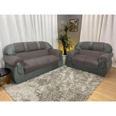 Imagem de Sofá 2 e 3 Lugares Marrom com Cinza 603/605 Corsa - Alpoim