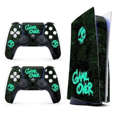 Imagem de Skin Sticker para Game Console 5 Cover – Game Over, compatível com edição de disco e edição digital (não Slim Ver) – 2 capas de controle e capa de console – sem bolhas, proteção total, removível