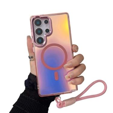 Imagem de Capa traseira luxuosa com gradiente magnético fosco a laser (para Galaxy A35/rosa)