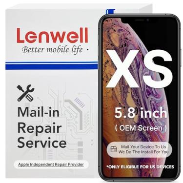 Imagem de Lenwell Serviço de reparo por correio original com substituição de tela de puxar OEM para iPhone Xs, tela LCD digitalizador de 5,8 polegadas Montagem sensível ao toque A1920 A2097 A2098 A2099 A2100
