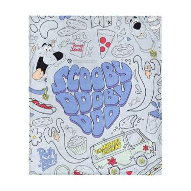 Imagem de Scooby-Doo Scooby Collage Silk Touch Sherpa Manta de manta de ovelha, 127 x 152 cm – Máquina de lanches e mistério, licenciado oficial Warner Bros, lã ultramacia