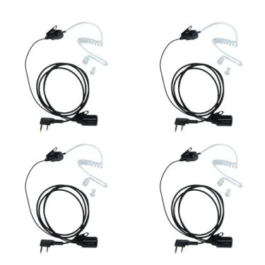 Imagem de Sarcia Fone de ouvido com microfone PTT para Baofeng UV-5R UV-82 BF-888S Kenwood NX-1300 TK-2160 TK-2312 TK-3173 Retc RT15 RT21 RT68 H-777S Pxton Walkie Talkie Rádio bidirecional com tubo acústico