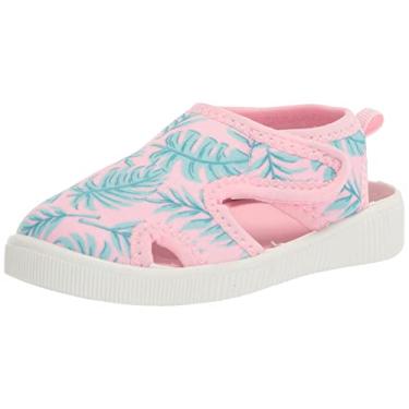 Imagem de Hudson Baby Sandália unissex para bebês e sapatos aquáticos, Folha de palmeira rosa, 10 Toddler