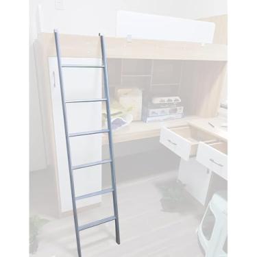 Imagem de Escada De Cama Loft Apenas, Cama Elevada Dupla Escadas De Escalada Para Dormitório, Rv, Reboque, 4 5 6 7 Degraus Escada Ajustável De Beliche Superior, Fácil Montagem, Silver, 1.5m(59in)