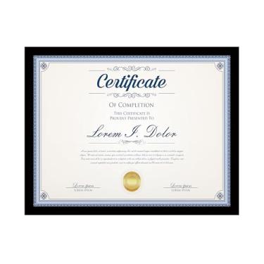 Imagem de Hongkee Conjunto de 1 porta-retrato de 21 x 28 cm, molduras pretas de 21 x 28 cm, para certificado de documentos, diploma de prêmio, pendurar na parede ou mesa