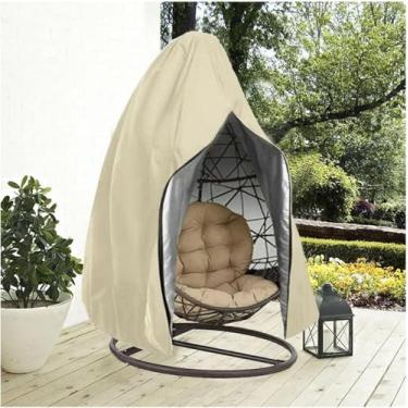 Imagem de Capa Protetora Para Cadeira De Ovo Ao Ar Livre-para Cadeiras De Balanço-capa De Cadeira Suspensa Para Pátio-420d Oxford-com Cordão De Bainha Durável, Rice Color, 115cm*190cm