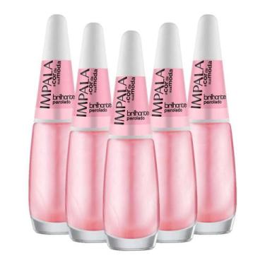 Imagem de Kit 5 Esmaltes Coleção A Cor da Sua Moda Cor Brilhante Impala