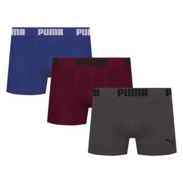 Imagem de Kit 3 Cuecas Puma Boxer Sem Costura Masculina, G