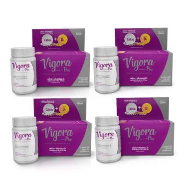 Imagem de Kit 4 Vigora Plus Mulher Cálcio Calcium +vit D3 C/ 60 Cáps