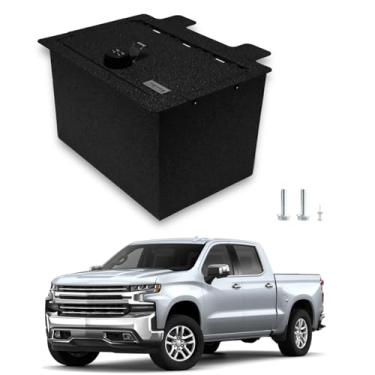 Imagem de TUOJUE Cofre de arma para console SAFECenter compatível com Chevy Silverado 1500 / GMC Sierra 1500 2019-2022 não serve para modelos renovados, com trava combo de 4 dígitos, organizador de console