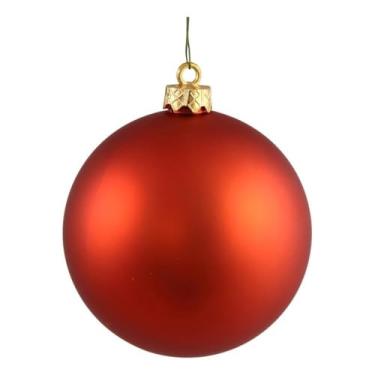 Imagem de Vickerman Bola de enfeite de Natal de 7 cm, acabamento fosco laranja polido, plástico inquebrável, resistente a UV, decoração de árvore de Natal, pacote com 12