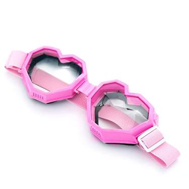 Imagem de GUVIVI Óculos de sol em forma de coração, moderno, rave, óculos de sol grandes para mulheres e homens, óculos divertidos