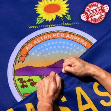Imagem de Bandeira Anley à prova de rasgos, dupla face, 3 camadas, Kansas State,