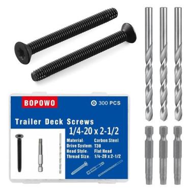 Imagem de Parafusos Bopowo 1/4-20 x 2,5" de cabeça plana para corte de rosca 300