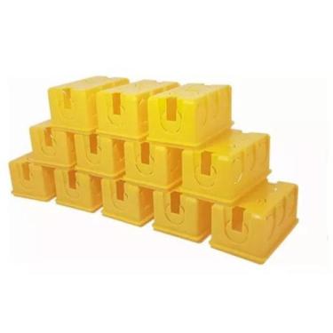 Imagem de Kit Com 48 Caixinhas De Luz Embutir Pvc 4x2 Amarelo - JF MANGUEIRAS