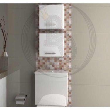 Imagem de Armário Nicho Para Banheiro 2 Peças 30x30x20cm Com Fundo Branco - B&D 