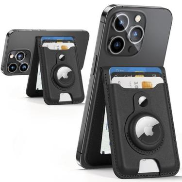 Imagem de Suporte de carteira Magsafe com suporte Airtag para iPhone com 6 cartõ