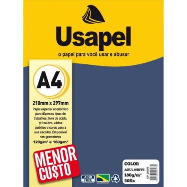 Imagem de Papel A4 Color Usapel Azul Noite 180G - Filiperson
