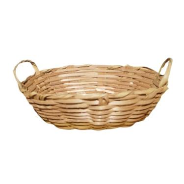 Imagem de Kit 10 Cesta Pãozeira De Bambu Pequena Decoração Mesa Enfeite Lembrancinha Cozinha Casa Oval 19x14x5