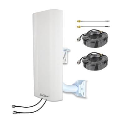 Imagem de Kit de antena de painel MIMO 2x2 para 4G LTE 5G compatível com modem roteador celular gateway hotspot T-Mobile Home Internet | Antena direcional de alto ganho com cabo SMA RF240 de 9,8 m, adaptadores