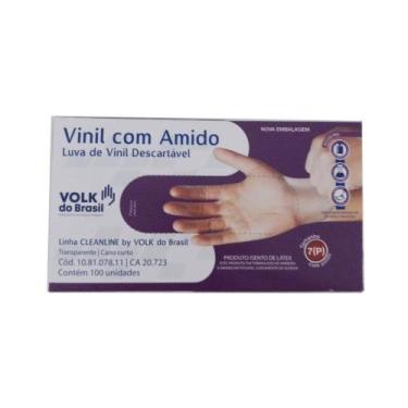 Imagem de Luva De Vinil Volk Com Amido c/100un Tam. P - Volk do Brasil
