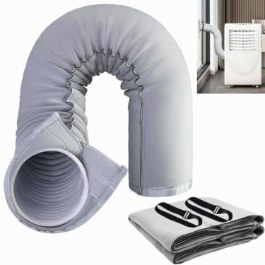 Imagem de Wsobue Envoltório de mangueira portátil para ar condicionado – mangueira portátil CA isolada para redução de calor, capa de ventilação de duto de mangueira CA isolamento adequado para mangueiras de