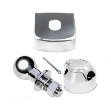 Imagem de Kit de Engate Reboque Bola 50mm com Capa Cromada 90mm + Tomada Elétrica Universal para Carros e Reboques
