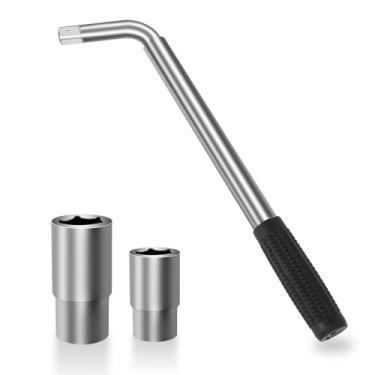 Imagem de Chave telescópica para roda resistente, chave de porca com soquetes de 17/19/21/23 mm, extensível, chave de porca, removedor dobrável para carro, van, caminhão, caravana