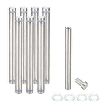 Imagem de PATIKIL Parafusos isolantes de 1/5.1 cm x 13.0 cm, 8 peças de aço inoxidável, parafuso de cabeça dupla, suporte de parede, prego publicitário para pendurar moldura acrílica