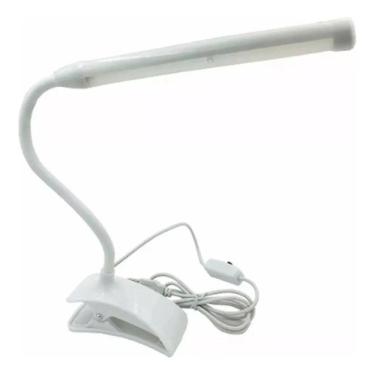 Imagem de 10X Luminária Flexível Led Mesa Com Clip Branco 40Cm Com Pre