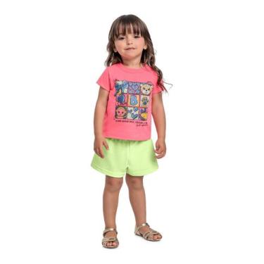 Imagem de Conjunto Blusa e Short Menina Bee Loop, Rosa, 2