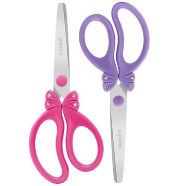 Imagem de Tesoura SLEMOON para crianças de 4 a 8 anos Blunt Tip Safety Pink