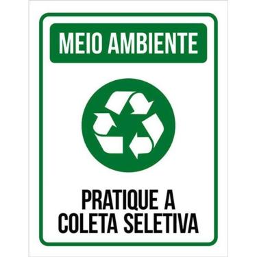 Imagem de Kit 10 Placas Meio Ambiente Pratique Coleta Seletiva 36X46
