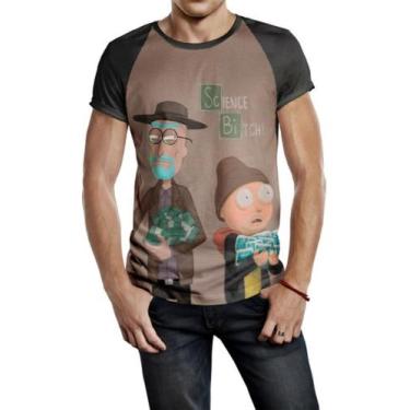 Imagem de Camiseta Raglan Masculina Breaking Bad Rick And Morty Ref607 - smoke, 