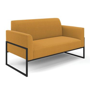Imagem de Sofá 2 Lugares Namoradeira Industrial Alta Preto Marisa Bouclê Mostarda D03 - D'Rossi