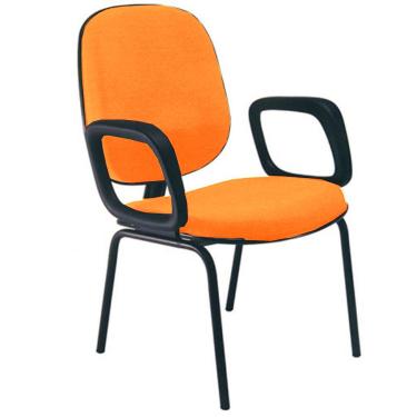 Imagem de Cadeira para Igrejas Evangélicas com Braços Diretor para Escritório Linha Uno Laranja