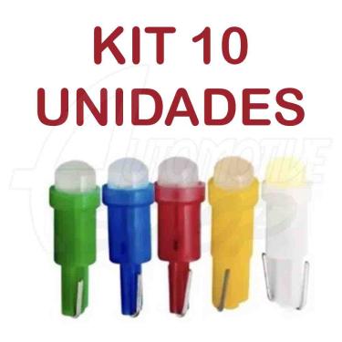 Imagem de Kit 10x Lampada Led Pinguinho Painel T5 C/Suporte Cores