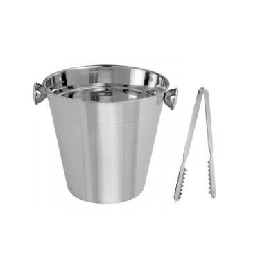 Imagem de Balde de Gelo e Pegador Jacare Aço Inoxidavel 1,1L Bar Restaurante