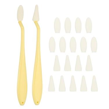 Imagem de PATIKIL 2 peças de tocos de mistura para desenho, esponja apagável de aparador de esboço com 20 lenços de esponja de substituição para destacar sombreamento e corrigir desenho, amarelo