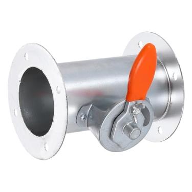 Imagem de PATIKIL Amortecedor de duto de retrocesso de 12 cm, ajuste manual do amortecedor de volume do fluxo de ar com flange de ambas as extremidades para ventiladores, extratores, tubos de fogão, exaustores