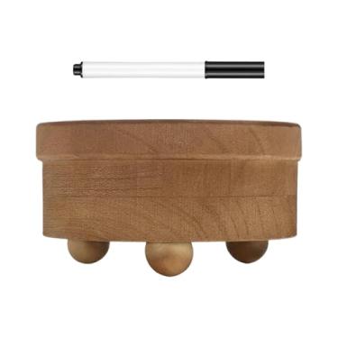 Imagem de KiBcsLic Porta-copos de madeira, dispensador de copos, rústico, com ranhura para marcador, porta-canecas, suporte de armazenamento para, escritório, com Marcador