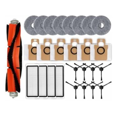 Imagem de Compatible With Dreame L20 Ultra Robot Vacuum Spare Parts Compatible With Dreame L30 Ultra Rubber Main Side Brushes Mop Cloths HEPA Filters Dust Bag Accessories(Black)