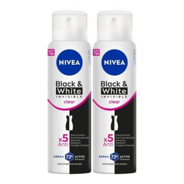 Imagem de Kit Desodorante Aerosol Nivea Invisible Black & White Clear 150ml - 2 