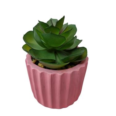 Imagem de Vaso com Suculentas Artificiais Decorativo Rosa 10 cm